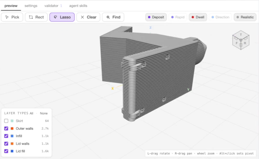 Flexam Toolpath Editor — 3D toolpath preview alongside machine code